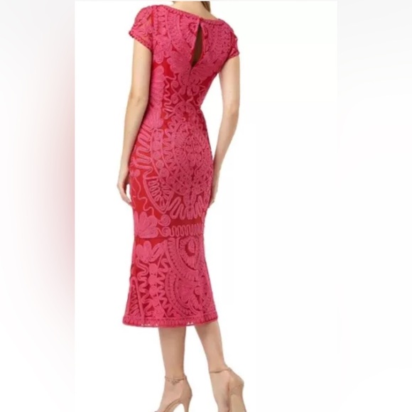 JS Collections Soutache Pink Tea-Length Midi Dress - Picture 2 of 11